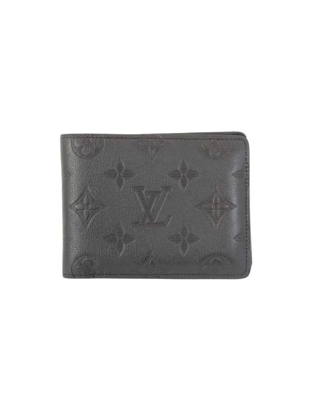 Louis Vuitton Bifold Wallet Portefeuille Multiple Black Monogram Shadow